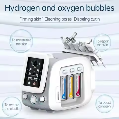 6 in 1 Hydra Dermabrasion Aqua Peel Clean Skin Care BIO Light RF Vacuum Face Cleaning Hydro Water Ox