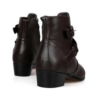 Zip-Up Boots Men's Leather Shoes High-Top