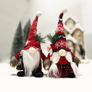 Christmas Gnome Decorations | Knitted Long-Hat Gnome Plush with Lantern (Male) / Candy Cane (Female)