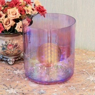 Crystal Soul Purple Flower of Life Crystal Singing Bowl 432Hz Natural Frequency Sustain Long-Lasting