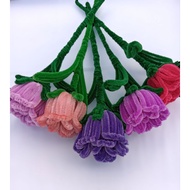 sekuntum rose pink kawat bulu/ pink rose chenille Stems/ hadiah/ deko rumah/deko meja/ pasu