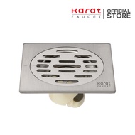 Karat Faucet Square Drain Grate PVC Pipe Connector Size 2-3" Flange 4" (SUS304) Model KA-48-832-WT