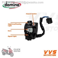 motorcycle switch Domino Honda Click 150 Handle Switch with Passing Light and Hazard Light PLUG AND PLAY