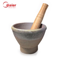Meier Sandstone Mortar With Pestle Durable Convenient To Use Easy Clean Good Quality