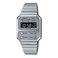 [Powermatic] *New Arrival* Casio A100WE-7B Vintage Style Digital Stainless Steel Band Watch