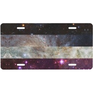 Asexual Galaxy Pride Flag LGBTQ Personalized Front Aluminum License Plate Suitable for Outdoor Play 