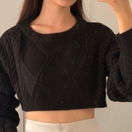 [Preloved] Atwell Apparel Beatrice Cable Knit Crop Sweater