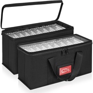 CD Storage Case 2 Pack for CD Storage-13.7"x 5.5" x 6.3", Each Container holds 30 CDs (Total of 60 C