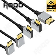 8K 60Hz Mini Micro HDMI Cable 90 Degree Angle Ultra-Thin Display Cord For Laptop PC Monitor HDTV B