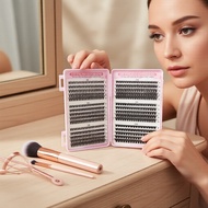 DIY Lash Clusters 8-16mm Mixed, D Curl Wispy Natural, 30D-100D Fluffy Volume Eyelash Extensions DIY 