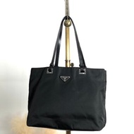 【日本直送 名牌二手包】PRADA 普拉達 手提包 黑色 三角標誌 尼龍 托特包 vintage