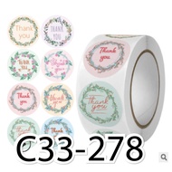 📍ส่งฟรี📍สติ๊กเกอร์ขอบคุณ สติ๊กเกอร์ขอบคุณค่ะ สติ๊กเกอร์ thank you 500ดวง/ม้วน thank you sticker คริส