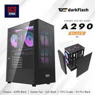 AIGO DARKFLASH A290 3 RGB FAN M-ATX CHASSIS TEMPERED GLASS CASE