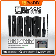 160mm Black Core Cutter Diamond SDS Plus Adapter 25 / 38 / 56 / 66 / 76mm Concrete Drilling Brick Me