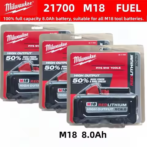 Milwaukee M18 XC 18V 8.0Ah 21700 Lithium Cell High Capacity Battery Rechargeable Pack for 48‑11‑2830