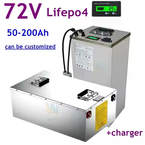Lifepo4 72V 50Ah 60Ah 70Ah 80Ah 100Ah 150Ah 180Ah 200Ah Lithium Battery for Scooter Motorcycle Tricy