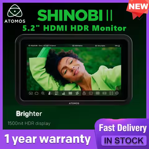 Atomos Shinobi II 5.2" HDMI HDR Monitor 1500nit HDMI 4K HDMI Cable - Compatible, and HD video input 