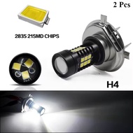 2PCS H4 21W 6500K Car COB LED Conversion Headlight Bulb