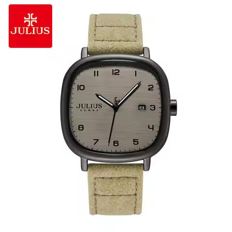 Julius Poly Time Korean Style Leisure Sports Multi functional Calendar Window Glow Waterproof Quartz