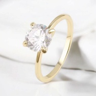 Simple 14K Gold Color Cubic Zircon Ring CX113