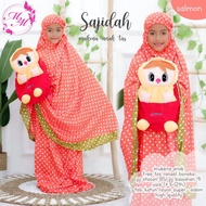 Mukena polkadot Child est 6-12yrs rayon super free Doll Backpack Bestseller