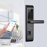 WiFi Smart Door Lock, Intelligent Fingerprint Reader Scanning Password Lock Bluetooth Fingerprint Smart Keyless Lock