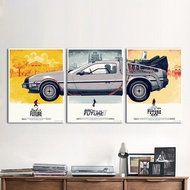 HDARTISAN Wall Canvas Art Movie Poster 3 Pieces Back to the Future Painting Home Decor Wall Pictures