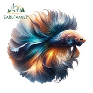 EARLFAMILY Betta Fish Car Sticker Fashion Occlusion Scratch Caravan Trunk Electric-Bicycle PVC Decal