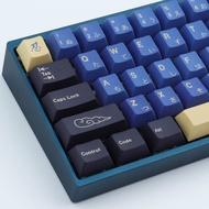 Hyekit PBT Keycaps 119 Keys Blue Samurai Keycaps Dye-Sublimation Ninja PBT Keycap Set Cherry Profile