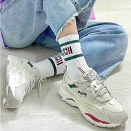Fila Low-Top Daddy Shoes Breathable Casual Sneakers Gray Green Red Red Elegant Shoes (Sk)