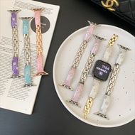 Diamond Flower Metal Strap For iWatch Series Ultra 10 9 8 7 6 SE 5 4 3 2 1 Epoxy Resin Bracelet Band