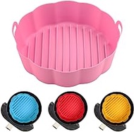 CaeyBrye Silicone Air Fryer Liner - 7.5inch Reusable Air Fryer Silicone Basket Heat Resistant Easy Cleaning Non-stick Air fryers Silicone Pot for Air fryer Oven Accessories(Pink)