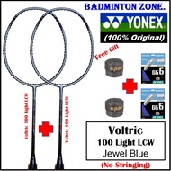 Yonex Voltric 100 + 100 (Light LCW Jewel Blue) (5U) + Free Gift Badminton Racket