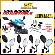 SIDE MIRROR ADJUSTABLE UNIVERSAL Y15 Y16 LC135 Y125 EX5 RS150 RSX Y110 MOTORCYCLE ACCESSORIES