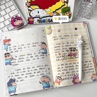 蜡笔小新A彩页精装本可爱高颜值彩色手账本加厚学生记事本Crayon small new A color page hardcover cute high color valueq2r7yf6m123.