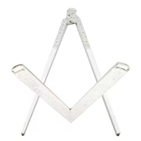 TC 1 Set Masonic Compass and Square Etiquette Main Beautiful Lodge Tools in Finely Gilt Metal Masoni