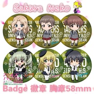 ❀Ready Stocks❀ Girls und Panzer das Finale 少女与战车最终章 Saunders Anzio Anime Button Badge 动漫周边徽章胸章 58mm