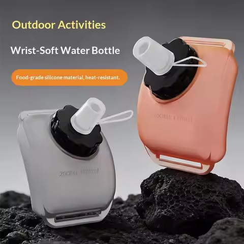 2pcs Wrist Water Bottle, Wearable HandsFree Silicone 7 Oz Running Water Bottle, Sports Portable Fitn