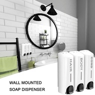 Triple 350Ml Shampoo And Conditioner Dispenser Multi-Purpose Wall-Mount Washing Lotion Soap Container For Bathroom Accessories