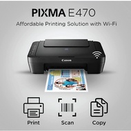 Canon E470 All In One Wireless Printer (Include 1 set Inks) *With Random Free Gift*