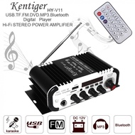 2CH HI-FI Bluetooth-compatible Car Audio Power Amplifier DC12V 5A Auto FM Radio Player Support SD USB DVD MP3 Input
