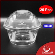 NEW [25 Pcs] J Cup Gelas Puding Agar-agar CH 8843 Bulat + Lid 150 ml