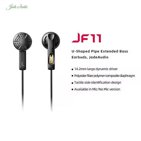 JadeAudio/FiiO JF11 without MIC U-Shaped pipe extended Bass Earbuds for Game/PC/Phone