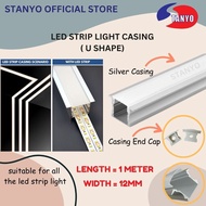 [1 METER] LED CHANNEL STRIP LIGHT ALUMINIUM CASING PROFILE TRACK HOUSING ALUMINIUM