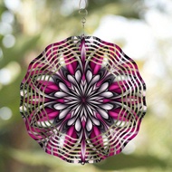 HELLOYOUNG 3D Metal Wind Spinner Garden Decor Pink Black Outdoor Gift Breezy Kinetic Art