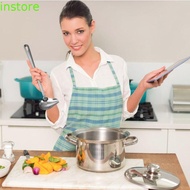 INSTORE Drizzle Sauce Spoon, Stainless Steel Long Handle Gravy Ladle, Scoop Rust-proof with Spout Du