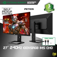 TITAN ARMY 27” FAST IPS QHD 240Hz/275Hz OC 1ms 100%sRGB HDR400 Rotatable Adaptive Sync Monitor (P271