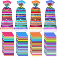 Cobzier 100pcs Mexican Candy Bags with Ties, Fiesta Cellophane Treat Bag 5 de mayo Party Favors Fest