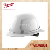 MILWAUKEE WHITE BOLT FULL BRIM HARD HAT W/ 6 PT RATCHETING SUSPENSION SAFETY HELMET - TYPE 1, CLASS 