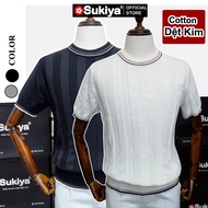 SUKIYA Men's Knitted Sweater with Plaid Collar Super Cool AL75